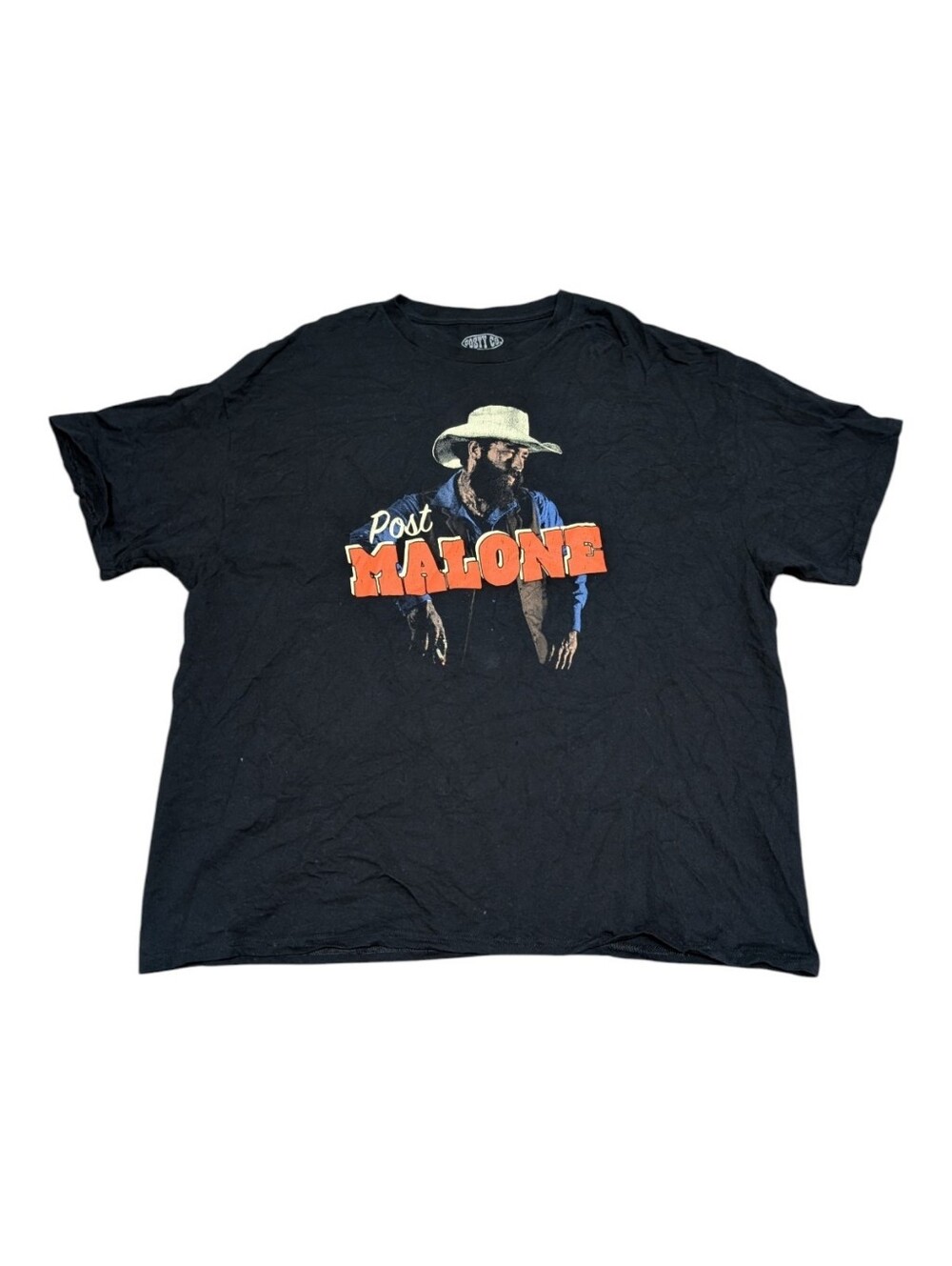 Posty Co Post Malone Country Black Short-Sleeve Graphic Concert T-Shirt (XXXL)